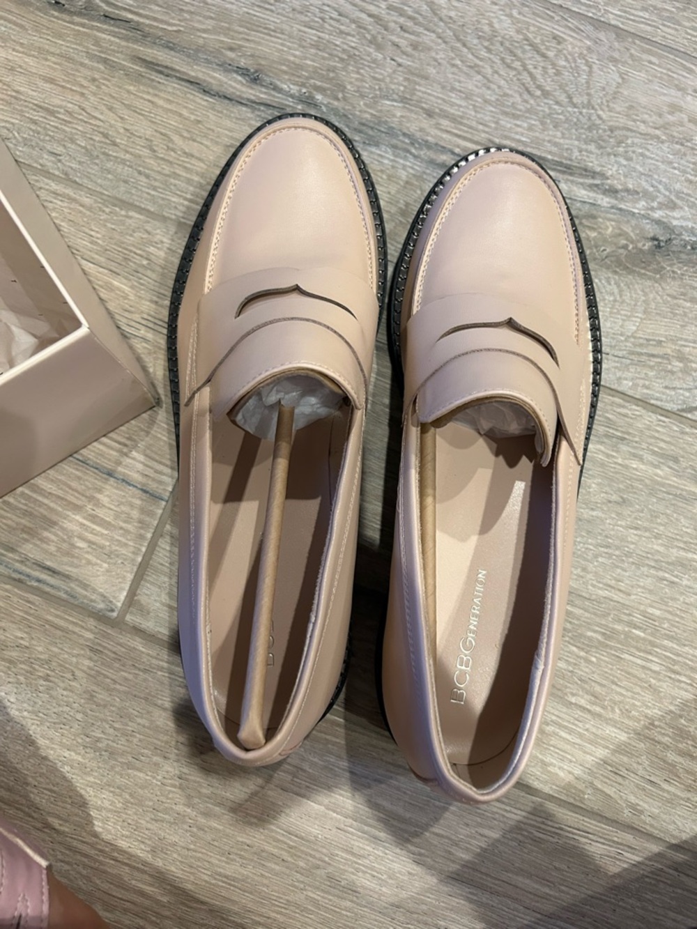 BCBGeneration Women's Blush Leather Penny Loafers
